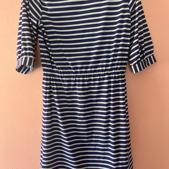 ELLIE KAI STRIPED V NECK DRESS. - Picture 9 of 12